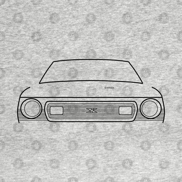 AMC Gremlin 1970s classic car black outline graphic by soitwouldseem